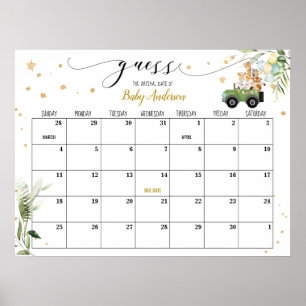 Baby-Shower-Rat Kalender für den voraussichtlichen Poster