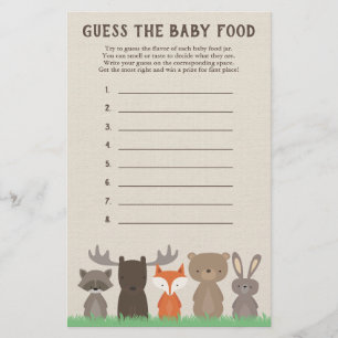 Baby Shower Raten Sie die Baby Food Game Cards Flyer