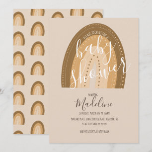 Baby Shower Regenbogen Boho Warme Töne Einladung