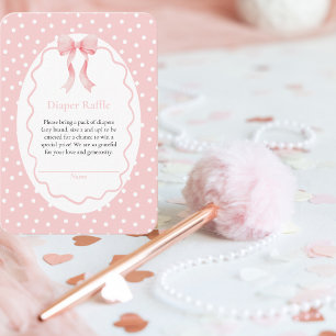 Baby Shower Rosa Punkte Baby Mädchen Windel Tombol Begleitkarte
