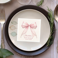 Baby-Shower rosa Schleife cremefarbene Blumen Perl