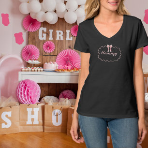 Baby Shower Rosa Schleife Mädchen Coquette Mutti B T-Shirt