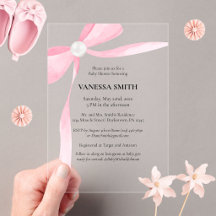 Baby Shower Rosa Schleife Weiße Perle Baby Mädchen