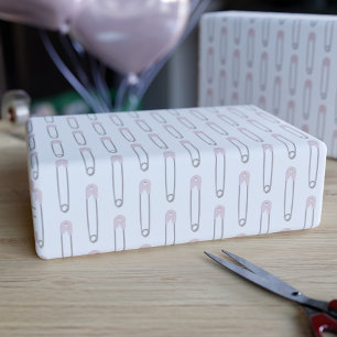 Baby-Shower-Rosa-Windelklammern-Geschenkpapier Geschenkpapier