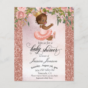 Baby Shower Rose Gold African American Einladung