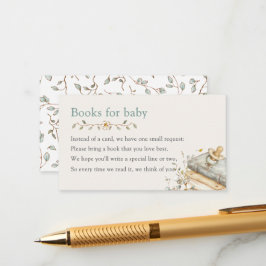 Baby Shower Rustic Botanical Books For Baby Begleitkarte