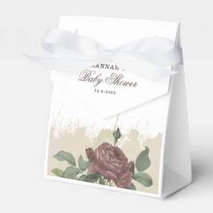 Baby Shower Rustikale Florale Blush Burgunder Geom Geschenkschachtel