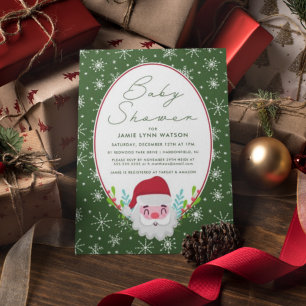 BABY SHOWER Santa Claus Snowflake Pattern Einladung