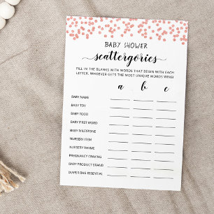 Baby-Shower-Scattergories-Partyspielkarte Einladung