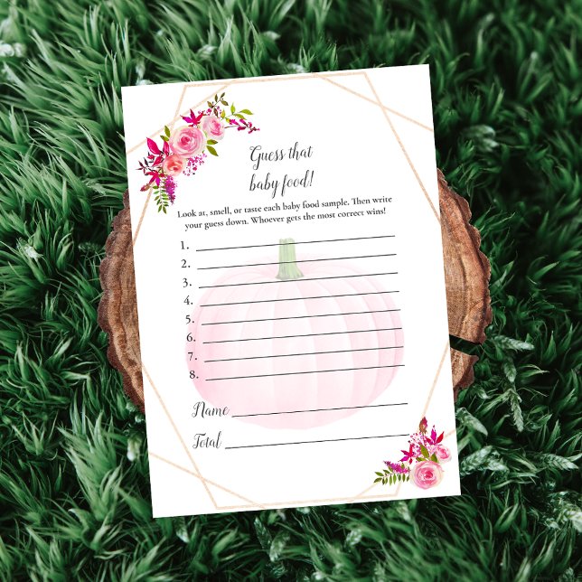 Baby Shower schätzt, dass Baby Food Game Pumpkin Einladung (Von Creator hochgeladen)