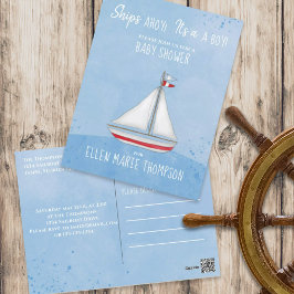 Baby Shower Schiff Ahoy Es ist ein Boy Simple Naut Postkarte