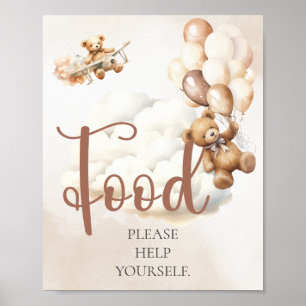 Baby Shower Schild EßEN BITTE GREIFEN SIE ZU Bär B
