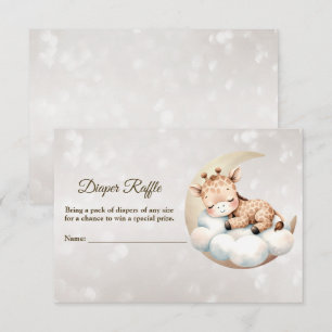 Baby Shower Schlafendes Baby Tier Windel Raffle Begleitkarte
