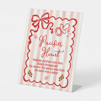 Baby Shower Schnuller Jagd Spiel Podest Schild