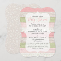 Baby Shower Shabby Pink & Sage Grün Rustikales Hol