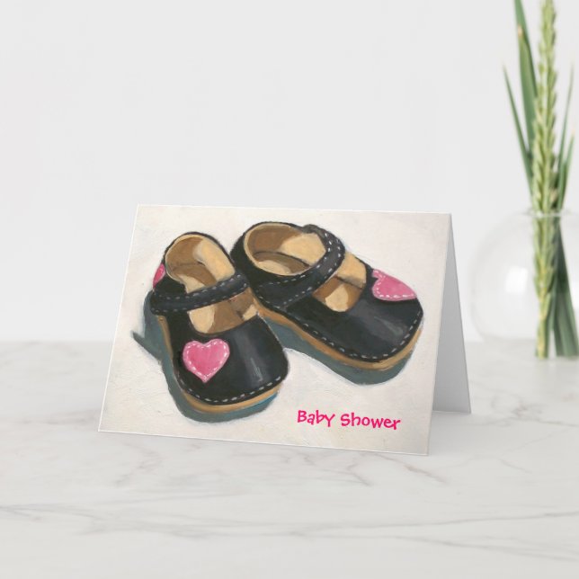 BABY SHOWER, SHOES WITH HEARTS EINLADUNG (Vorderseite)