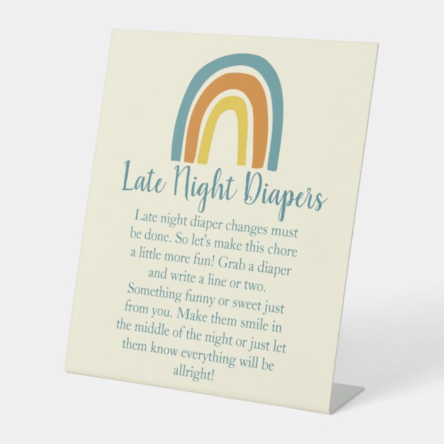 Baby Shower Sign für Spiele Sockelschild (Vorderseite)