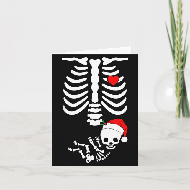 Baby Shower Skeleton Christmas Santa Pregnancy Ann Karte (Vorderseite)