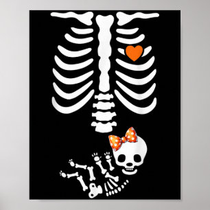 Baby-Shower-Skelett Halloween-Schwangerschaftsankü Poster