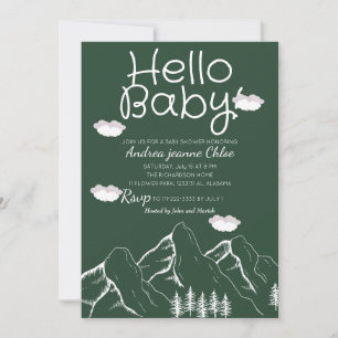 Baby Shower Skript Simple Adventure Mountain Einladung
