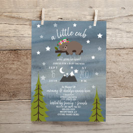 Baby Shower Sleepy Bear Cub 6,5" x 8,75" Einladung