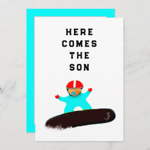 Baby Shower Snowboarder Einladungen