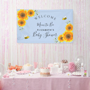 Baby Shower Sonnenblumen Junge Blau werdende Mutte Banner