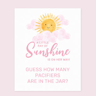 Baby Shower "Sonnenstrahl" - Wie viele Schnuller s Poster