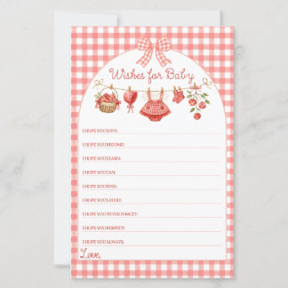 Baby-Shower-Spiel 'Augapfel' mit rotem Gingham-Des