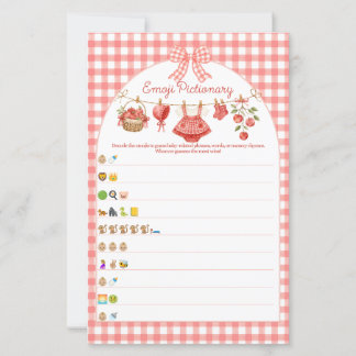 Baby Shower Spiel 'Augapfel' mit rotem Gingham-Des