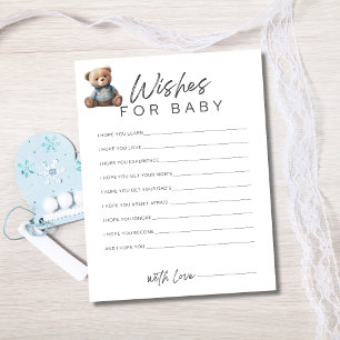 Baby Shower Spiel Baby Jungen Wünsche für Baby Einladung