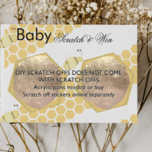 Baby Shower Spiel Bienenhonig DIY Kratzkarte Ankündigungspostkarte
