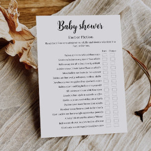 Baby-Shower-Spiel: Fakten oder Fiktion, Baby-Trivi Einladung