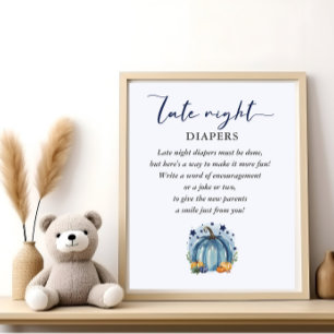 Baby Shower Spiel für Little Pumpkin Late Night Wi Poster