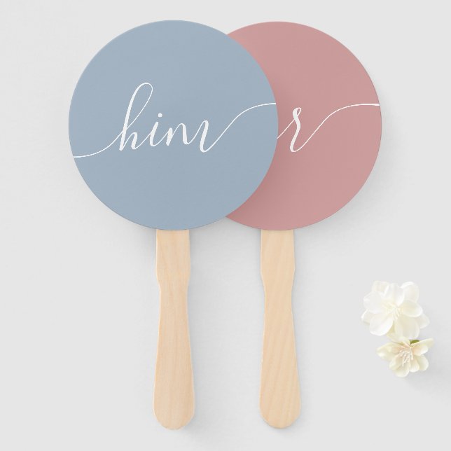 Baby Shower Spiel Handfächer für ihn oder sie (Vorne und Hinten)