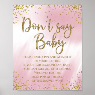 Baby Shower Spiel 'Sag es nicht, Baby' Poster