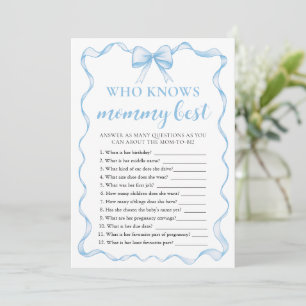Baby-Shower-Spiel 'Wer kennt Mama am besten?' mit Einladung