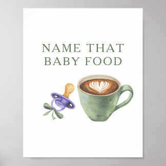 Baby-Shower-Spiel zum Thema Kaffeezubereitung Baby Poster