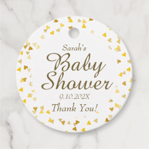 Baby Shower / Sprinkle Favor Golden Love Hearts Geschenkanhänger