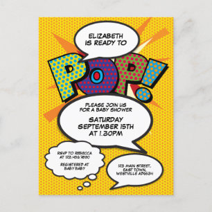 Baby Shower Sprinkle Foto Modern Lustig Comic Einladungspostkarte