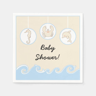 Baby Shower Standard Cocktail Napkin "Sea Mobile" Serviette