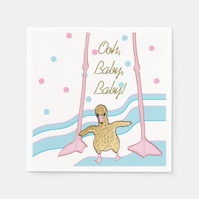Baby Shower Standard Napkin "Gold Flamingo Baby" Serviette (Vorderseite)