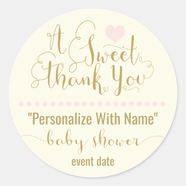 BABY SHOWER STICKER | Herzlichen Dank (Vorderseite)