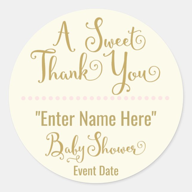 BABY SHOWER STICKER | Herzlichen Dank (Vorderseite)
