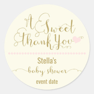 BABY SHOWER STICKER| Herzlichen Dank Runder Aufkleber