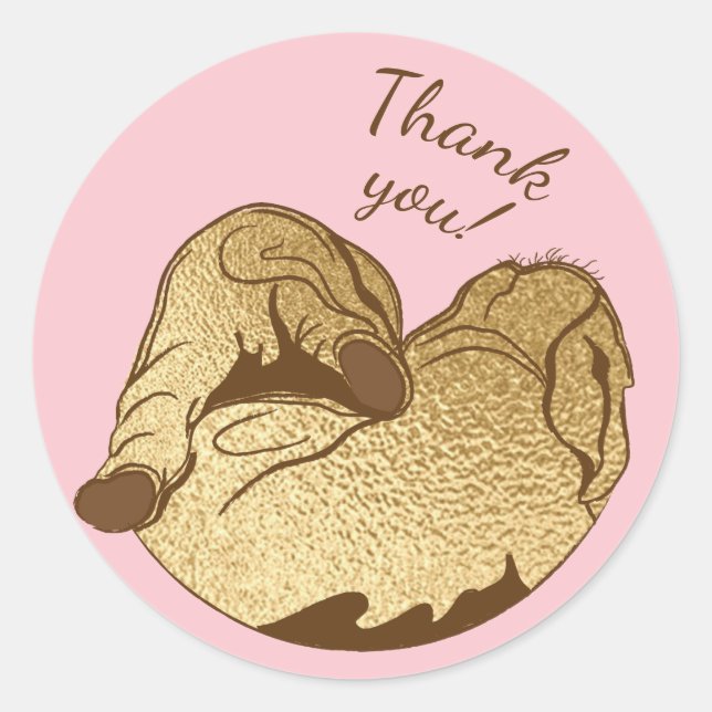 Baby Shower Stickers Baby und Mommy Elephant Pink (Vorderseite)