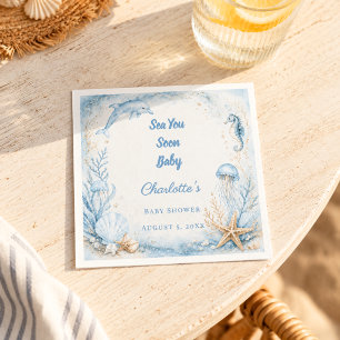 Baby Shower Strand Sommer Sea You Soon Serviette