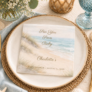 Baby Shower Strand Sommer Sea You Soon Serviette