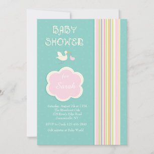 Baby-Shower-Streifen-Einladung Einladung