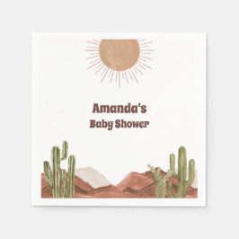 Baby Shower Sun Desert Cactus Baby Shower Serviette